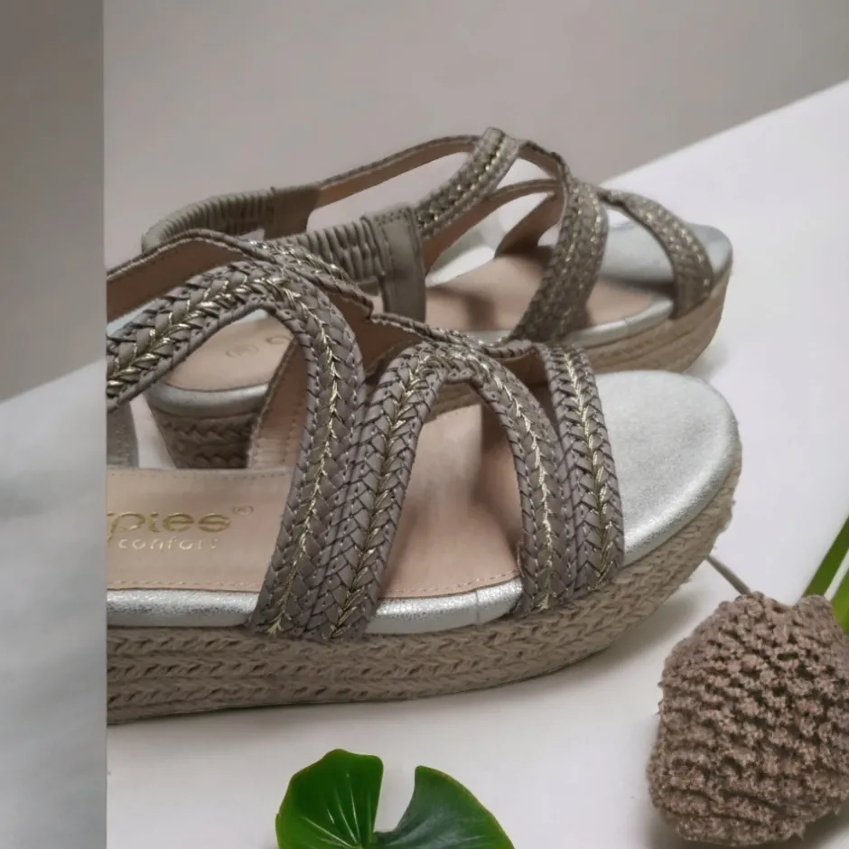 sandalia_cua_yute__gris_t_1.webp Calzaro Sandalias | Alpargatas | Sandalia Cuña Yute 23526 Gris Tiras Trenza