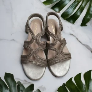 Calzaro Sandalias | Alpargatas | Sandalia Cuña Yute 23526 Gris Tiras Trenza