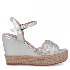 Calzaro Alpargatas | Sandalia Cuña Yute Anterselva 21426 Plata