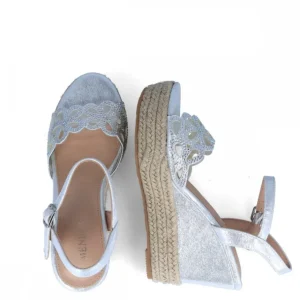 Calzaro Alpargatas | Sandalia Cuña Yute Anterselva 21426 Plata