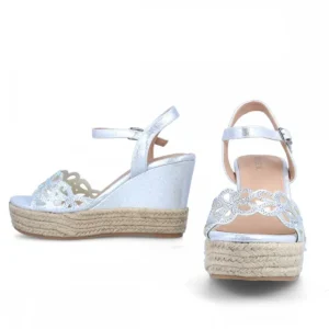 Calzaro Alpargatas | Sandalia Cuña Yute Anterselva 21426 Plata