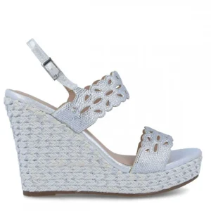 Calzaro Alpargatas | Sandalia Cuña Yute Barlia 21619 Plata