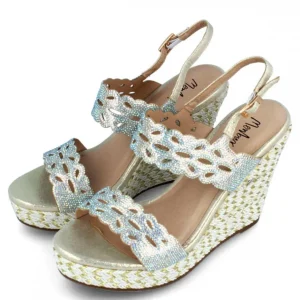 Calzaro Alpargatas | Sandalia Cuña Yute Barlia 21619 Oro