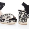 Calzaro Sandalias | Alpargatas | Sandalia Cuña Yute Brígida Negra Taupe