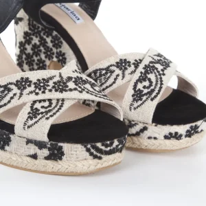 Calzaro Sandalias | Alpargatas | Sandalia Cuña Yute Brígida Negra Taupe