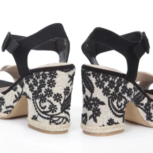 Calzaro Sandalias | Alpargatas | Sandalia Cuña Yute Brígida Negra Taupe