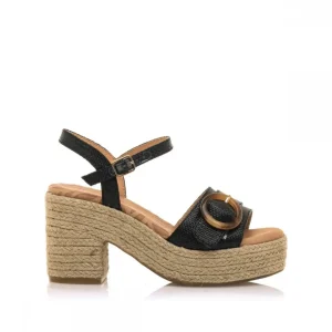 Calzaro Sandalias | Alpargatas | Sandalia de Tacón Courtney 59607 Negro.