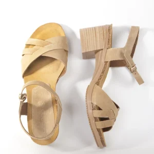 Calzaro Sandalias Bios | Sandalias | Sandalia de Tacón Soller 001 Arena Beige.