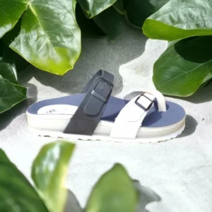 Calzaro Sandalias Bios | Sandalia Dedo y Hebillas 4106 en Azul, Blanco y Gris.