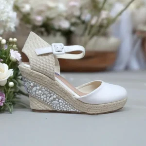 Calzaro Alpargatas | Sandalia Esparto Cuña Yute Ella Blanco