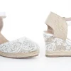 Calzaro Alpargatas | Sandalia Esparto Cuña Yute Mar Blanco