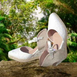 Calzaro Alpargatas | Sandalia Esparto Cuña Yute Sunny Blanco