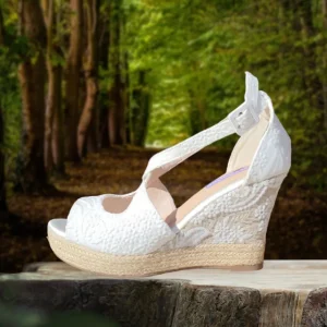 Calzaro Alpargatas | Alpargatas | Sandalia Esparto Cuña Yute Ona Blanco