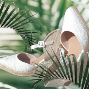 Calzaro Alpargatas | Sandalia Esparto Cuña Yute Sunny Blanco
