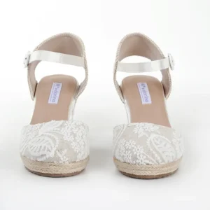 Calzaro Alpargatas | Sandalia Esparto Cuña Yute Mar Blanco