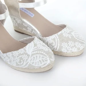 Calzaro Alpargatas | Sandalia Esparto Cuña Yute Mar Blanco
