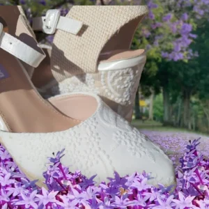Calzaro Alpargatas | Sandalia Esparto Cuña Yute Sunny Blanco