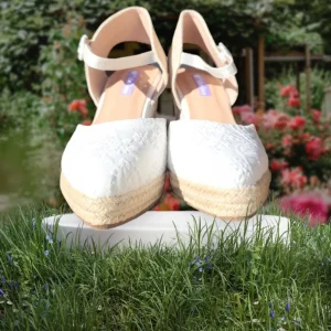 Calzaro Alpargatas | Sandalia Esparto Cuña Yute Sunny Blanco