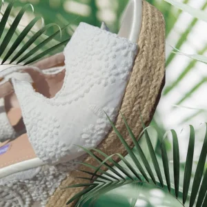 Calzaro Alpargatas | Alpargatas | Sandalia Esparto Cuña Yute Ona Blanco