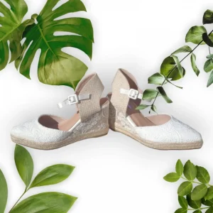 Calzaro Alpargatas | Sandalia Esparto Cuña Yute Sunny Blanco