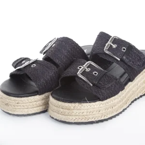 Calzaro Sandalias | Alpargatas | Sandalia Hebillas Yute 22036 Negro