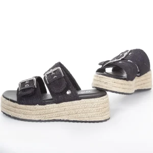 Calzaro Sandalias | Alpargatas | Sandalia Hebillas Yute 22036 Negro