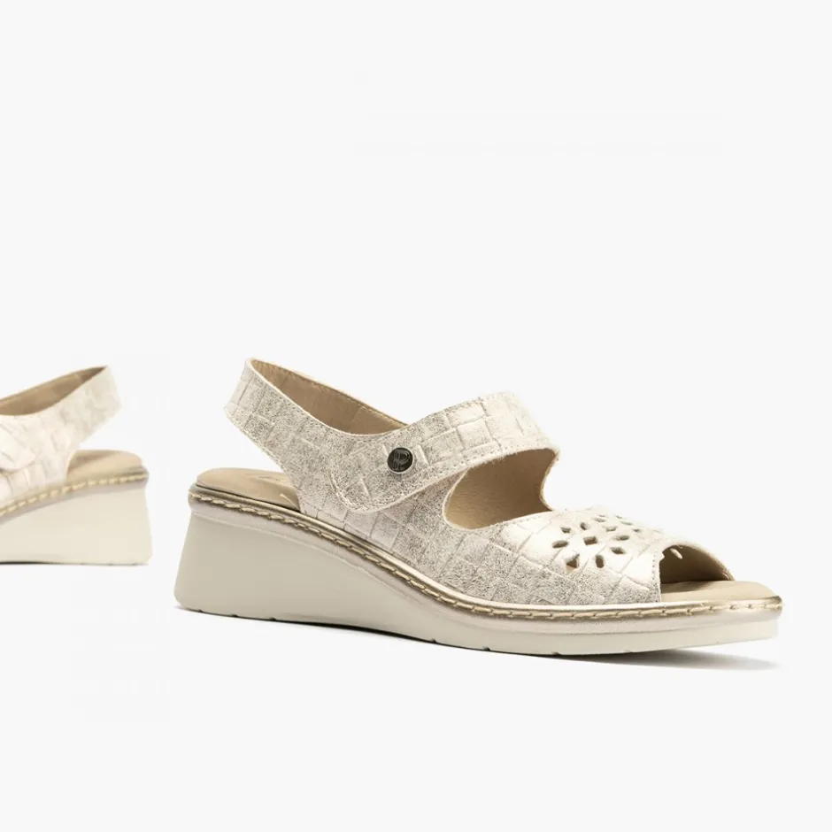 sandalia_mujer__ancho_esp_0.webp Calzaro Sandalias | Sandalia Mujer 5680 Ancho Especial Con Velcro Dorado.