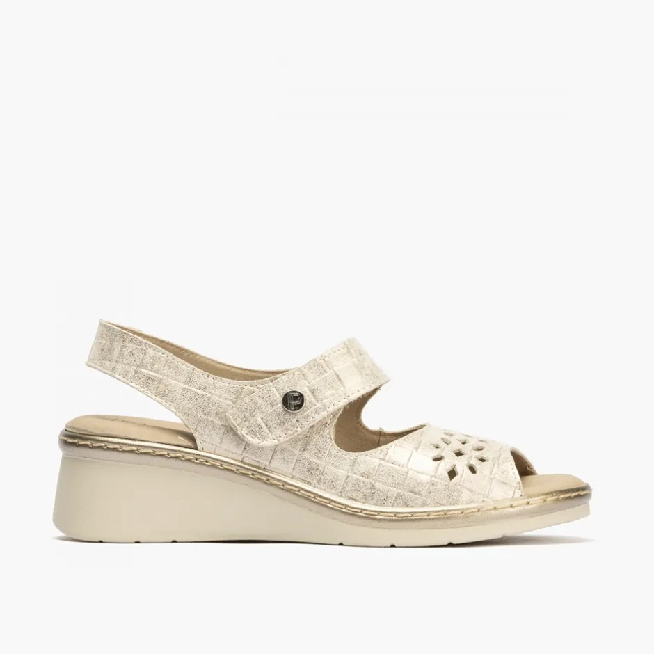 sandalia_mujer__ancho_esp_4.webp Calzaro Sandalias | Sandalia Mujer 5680 Ancho Especial Con Velcro Dorado.
