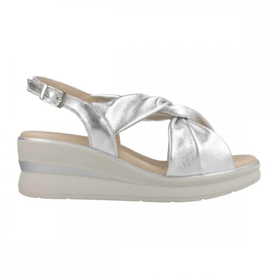 sandalia_mujer_cua_alta_p_0.webp Calzaro Sandalias | Sandalia Mujer Cuña Alta Pintada 5611 Tubulares Entrelazados Plata. Dorado..