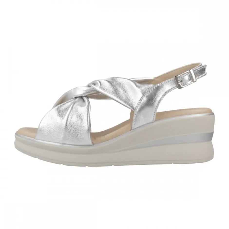 sandalia_mujer_cua_alta_p_3.webp Calzaro Sandalias | Sandalia Mujer Cuña Alta Pintada 5611 Tubulares Entrelazados Plata. Dorado..