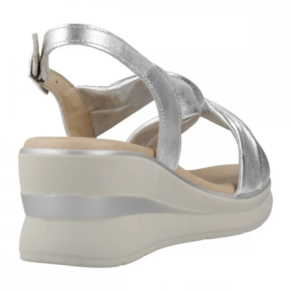 sandalia_mujer_cua_alta_p_4.webp Calzaro Sandalias | Sandalia Mujer Cuña Alta Pintada 5611 Tubulares Entrelazados Plata. Dorado..