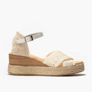 Calzaro Sandalias | Sandalia Mujer Pala 5243 con Trenzas Cruzadas Blanco