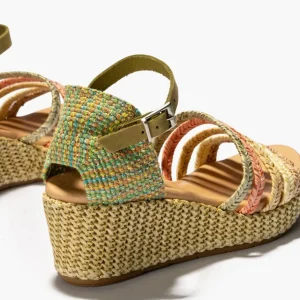 Calzaro Sandalias | Sandalia Mujer Pala 5234 con Cinco Trenzas Verde.