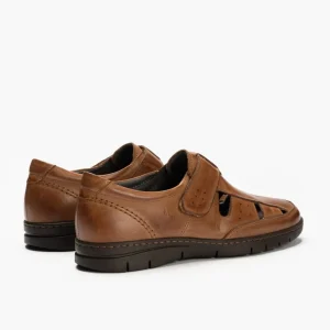 Calzaro Sandalias | Sandalia Piel Hombre 4030 Marrón Claro Velcro