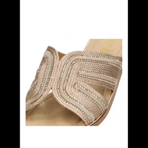 Calzaro Sandalias | Sandalia Plana 10027 Etika Punta Blanca Rosa Nude .