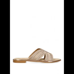 Calzaro Sandalias | Sandalia Plana 10027 Etika Punta Blanca Rosa Nude .