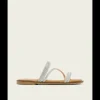 Calzaro Sandalias | Sandalia Plana 3009 Piel Plata Caitlin.