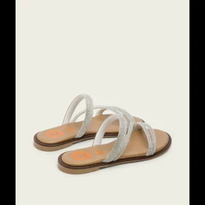 Calzaro Sandalias | Sandalia Plana 3009 Piel Plata Caitlin.