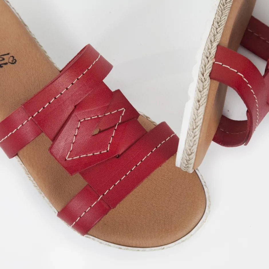 sandalia_plana__rojo_1.webp Calzaro Sandalias | Sandalia plana 5024 rojo