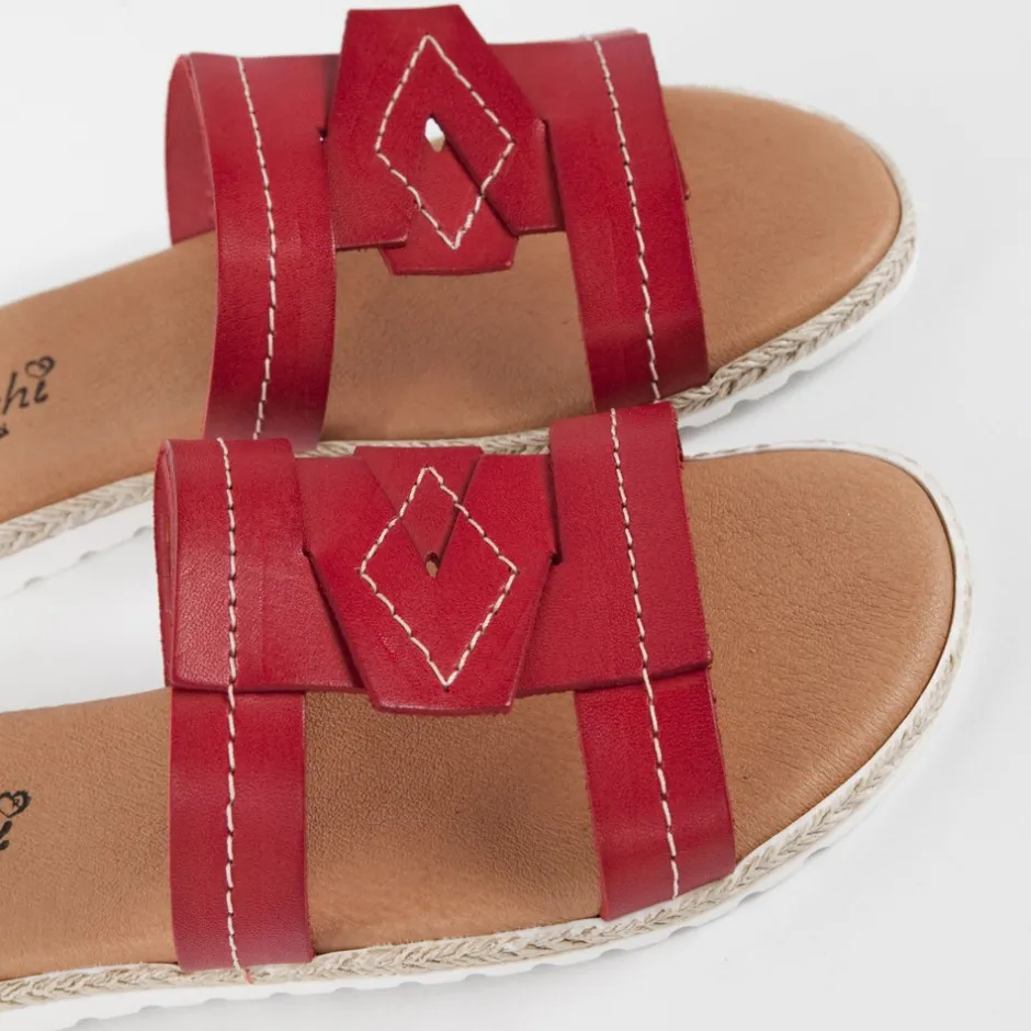 sandalia_plana__rojo_5.webp Calzaro Sandalias | Sandalia plana 5024 rojo