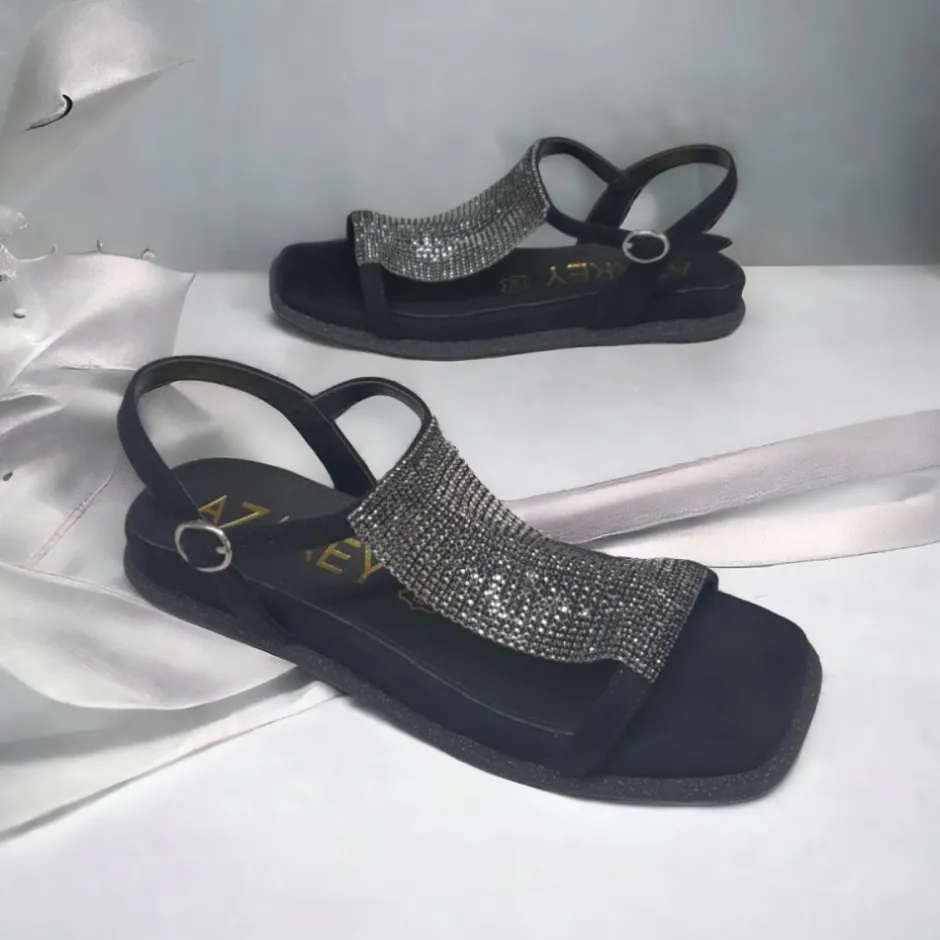 sandalia_plana_adorno_met_3.webp Calzaro Sandalias | Sandalia Plana Adorno Metalizado 501 Negro.