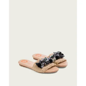 Calzaro Sandalias | Sandalia plana adornos 2704 Matilde negro.