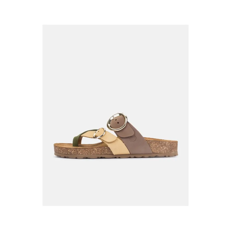 sandalia_plana_jerba__ama_6.webp Calzaro Sandalias Bios | Sandalia Plana Jerba 122 Amarillo, Verde-Oliva y Marrón.
