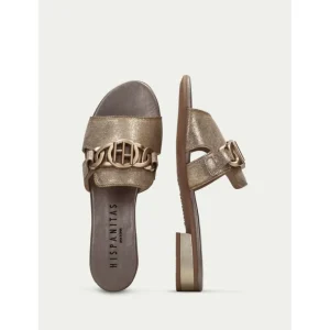 Calzaro Zuecos | Sandalias | Sandalia Plana Lena 243268 Oro Platino