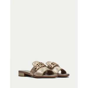 Calzaro Zuecos | Sandalias | Sandalia Plana Lena 243268 Oro Platino
