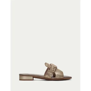Calzaro Zuecos | Sandalias | Sandalia Plana Lena 243268 Oro Platino