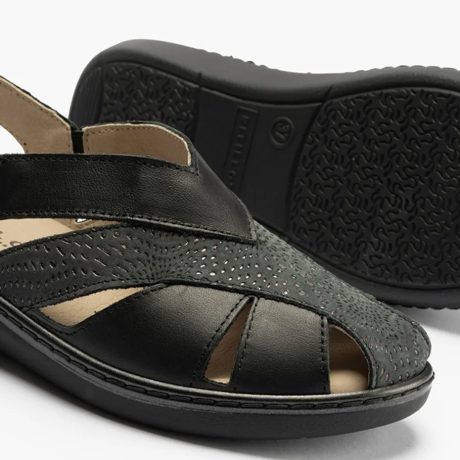sandalia_plana_mujer__pun_1.webp Calzaro Sandalias | Sandalia Plana Mujer 5583 Punta Cerrada Negro.