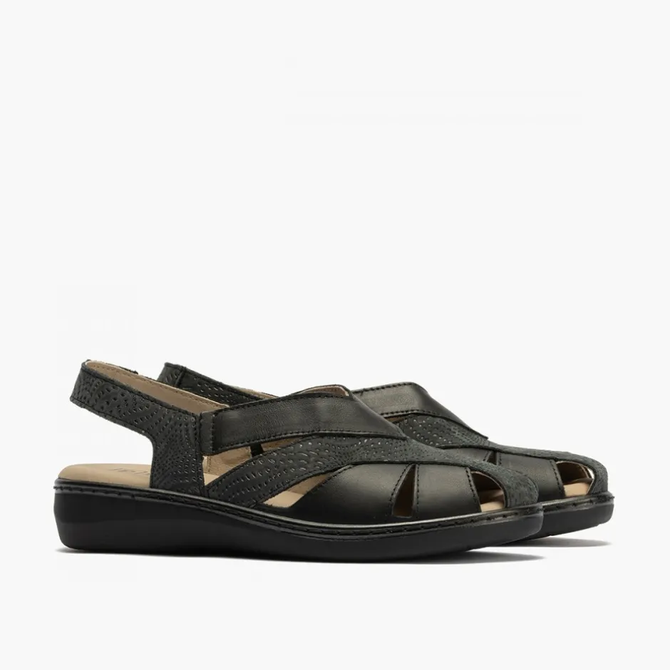 sandalia_plana_mujer__pun_2.webp Calzaro Sandalias | Sandalia Plana Mujer 5583 Punta Cerrada Negro.