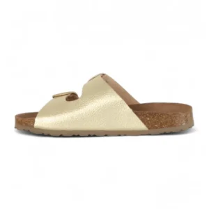 Calzaro Sandalias Bios | Sandalia Plana Perla Granada 700 Oro Max Platino
