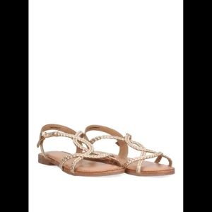 Calzaro Sandalias | Sandalia Plana Trenzada 10043 Etika Metge Oro .